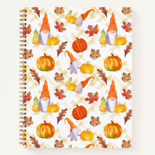 Waterverf Herfst gnomen, pompoenen en bladeren Notitieboek (Voorkant)