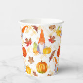 Waterverf Herfst gnomen, pompoenen en bladeren Papieren Bekers (Links)