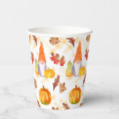 Waterverf Herfst gnomen, pompoenen en bladeren Papieren Bekers (Rechts)