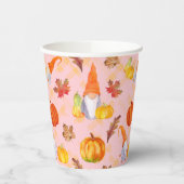 Waterverf Herfst gnomen, pompoenen en bladeren Papieren Bekers (Links)