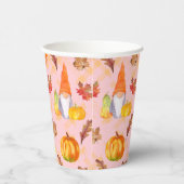 Waterverf Herfst gnomen, pompoenen en bladeren Papieren Bekers (Rechts)