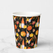 Waterverf Herfst gnomen, pompoenen en bladeren Papieren Bekers (Rechts)