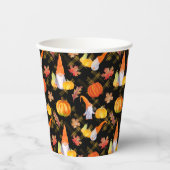 Waterverf Herfst gnomen, pompoenen en bladeren Papieren Bekers (Voorkant)