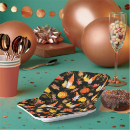 Waterverf Herfst gnomen, pompoenen en bladeren Papieren Bordje