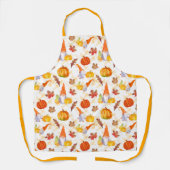 Waterverf Herfst gnomen, pompoenen en bladeren Sch Schort (Voorkant)