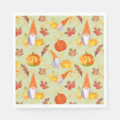Waterverf Herfst gnomen, pompoenen en bladeren Servet (Voorkant)