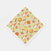 Waterverf Herfst gnomen, pompoenen en bladeren Servet (Hoek)