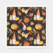Waterverf Herfst gnomen, pompoenen en bladeren Servet (Voorkant)