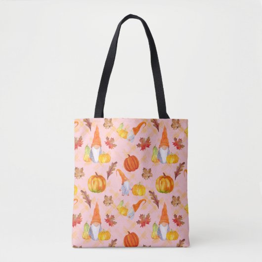 Waterverf Herfst gnomen, pompoenen en bladeren Tote Bag (Voorkant)