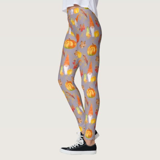 Waterverf Herfst gnomen, pompoenen en bladeren van Leggings (Links)