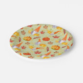 Waterverf Herfst, gnomen, pompoenen en bladpapier Papieren Bordje (Gekanteld)