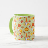 Waterverf Herfst gnomen, pompoenen en lederen comb Mok (Voorkant links)