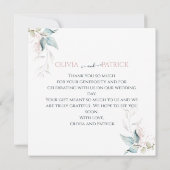 Waterverf Herfst groene eucalyptus met roos goud Kaart (Achterkant)