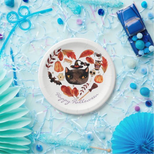 Waterverf Herfst Halloween Baby shower Whimsical Papieren Bordje (Feest)