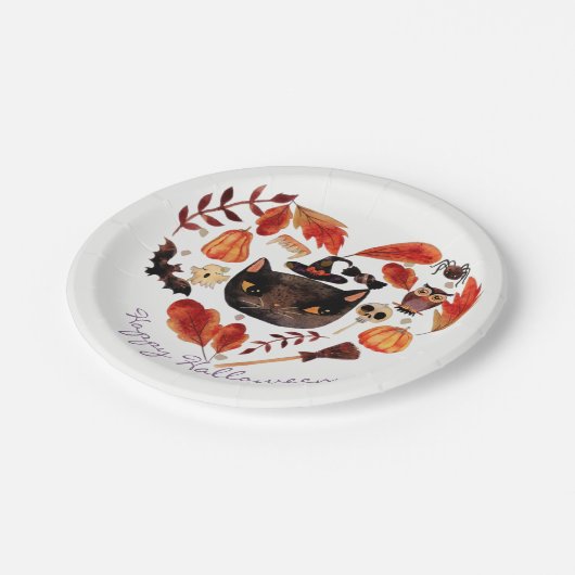 Waterverf Herfst Halloween Baby shower Whimsical Papieren Bordje (Gekanteld)