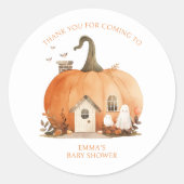Waterverf Herfst Halloween Dank u Baby shower Ronde Sticker (Voorkant)