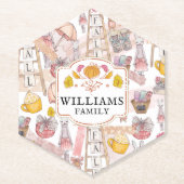 Waterverf Herfst Handgeschilderd Aangepast Kartonnen Onderzetters (Voorkant)