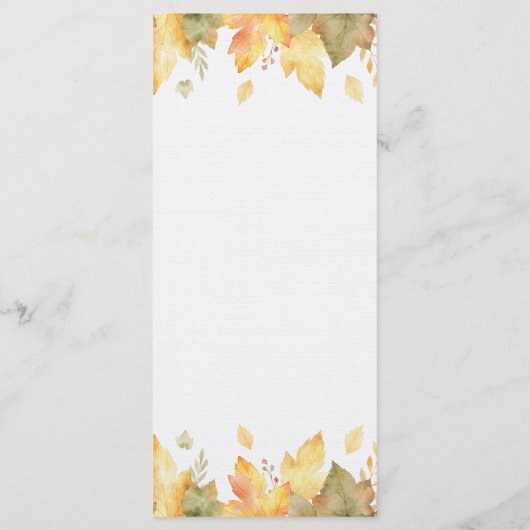 Waterverf Herfst Herfst bladeren Menu 1 | (Achterkant)