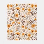 Waterverf Herfst Herfst Bloemen en Bladeren Fleece Deken (Voorkant)