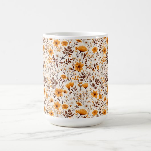 Waterverf Herfst Herfst Bloemen en Bladeren Koffiemok (Center)