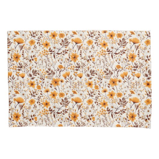 Waterverf Herfst Herfst Bloemen en Bladeren Kussensloop (Voorkant)