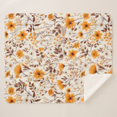 Waterverf Herfst Herfst Bloemen en Bladeren Sherpa Deken (Voorkant (horizontaal))