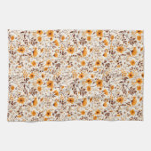 Waterverf Herfst Herfst Bloemen en Bladeren Theedoek (Horizontaal)