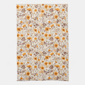 Waterverf Herfst Herfst Bloemen en Bladeren Theedoek (Verticaal)