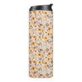 Waterverf Herfst Herfst Bloemen en Bladeren Thermosbeker (Gedraaid links)