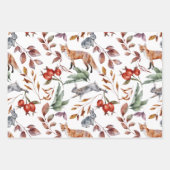 Waterverf Herfst herfst bosdieren Inpakpapier Vel (Voorkant 3)