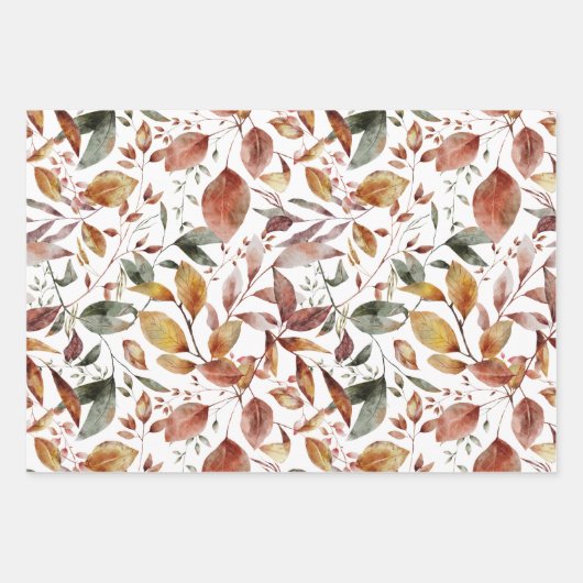 Waterverf Herfst herfst bosdieren Inpakpapier Vel (Voorkant 2)