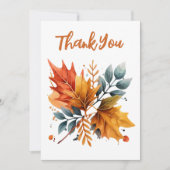 Waterverf herfst Herfst kleur bladeren Bedankkaart (Voorkant)