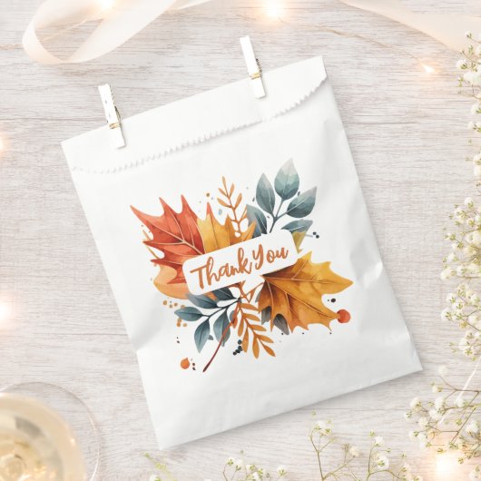 Waterverf herfst Herfst kleur bladeren Bedankzakje (Geknipt)