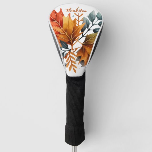 Waterverf herfst Herfst kleur bladeren Golfheadcover (Voorkant)
