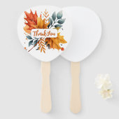 Waterverf herfst Herfst kleur bladeren Handwaaier (Voorkant en achterkant)