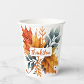 Waterverf herfst Herfst kleur bladeren Papieren Bekers (Voorkant)