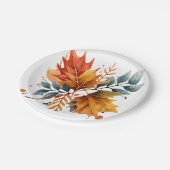 Waterverf herfst Herfst kleur bladeren Papieren Bordje (Gekanteld)