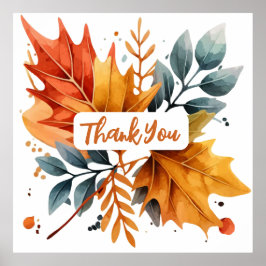 Waterverf herfst Herfst kleur bladeren Poster