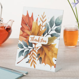 Waterverf herfst Herfst kleur bladeren Reclamebord Met Voetstuk