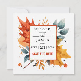 Waterverf herfst Herfst kleur bladeren Save The Date