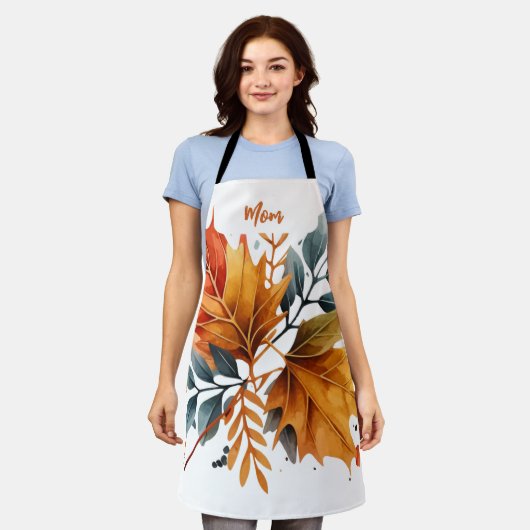 Waterverf herfst Herfst kleur bladeren Schort (Gedragen)