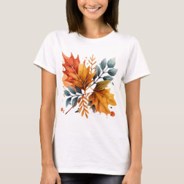 Waterverf herfst Herfst kleur bladeren T-shirt