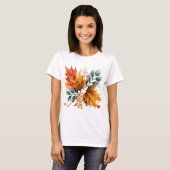 Waterverf herfst Herfst kleur bladeren T-shirt (Voorkant volledig)