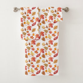 Waterverf herfst herfst laat naadloos patroon bad handdoek