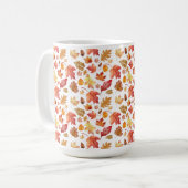 Waterverf herfst herfst laat naadloos patroon koffiemok (Voorkant links)