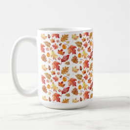 Waterverf herfst herfst laat naadloos patroon koffiemok