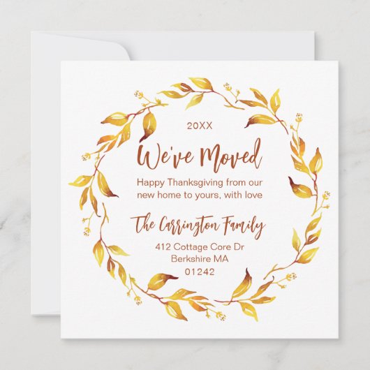 Waterverf Herfst herfst laat ons over. Feestdagenkaart (Voorkant)