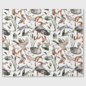 Waterverf Herfst herfst oliage Mallard Duck Geese Cadeaupapier (Vlak)