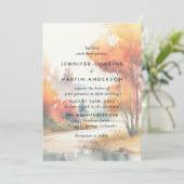 Waterverf Herfst Herfst Outdoor Wedding Kaart (Staand voorkant)
