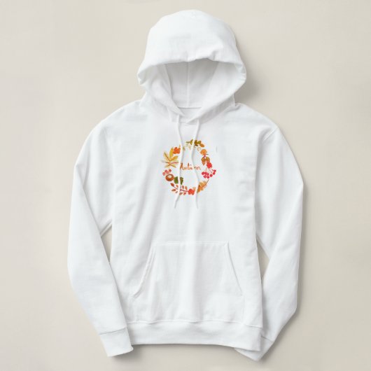 Waterverf Herfst herfst pompoen bladeren bloemig Hoodie (Design voorkant)